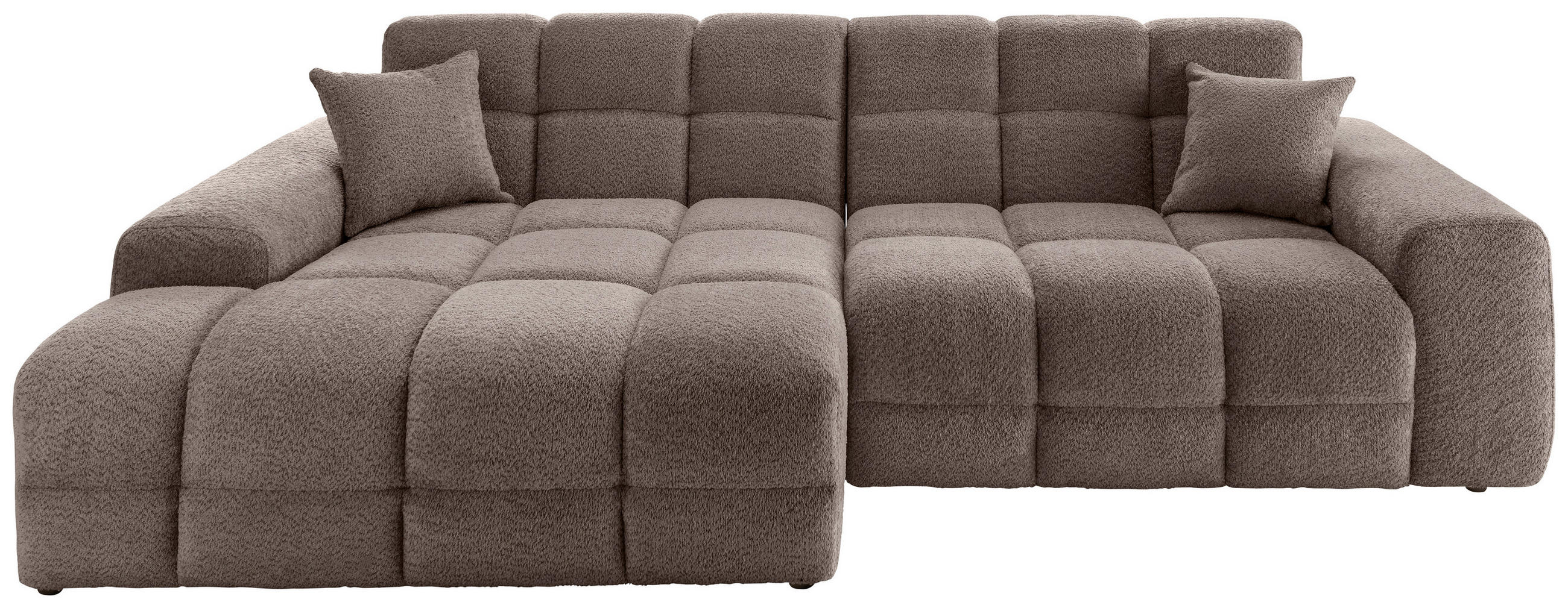 ECKSOFA in Bouclé Taupe  152/301 cm  - Taupe/Schwarz, MODERN, Kunststoff/Textil (152/301cm) - Livetastic