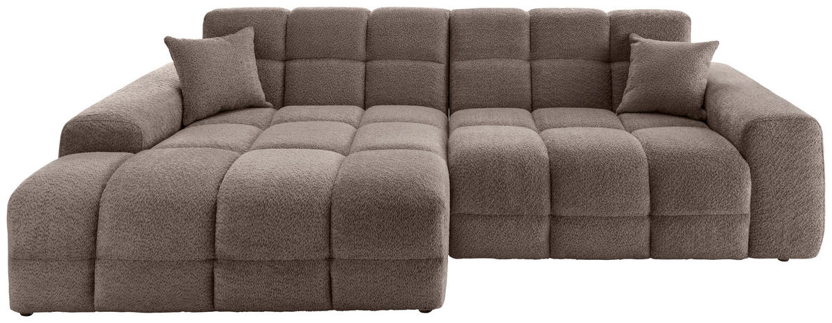 ECKSOFA in Bouclé Taupe  - Taupe/Schwarz, Modern, Kunststoff/Textil (152/301cm) - Livetastic