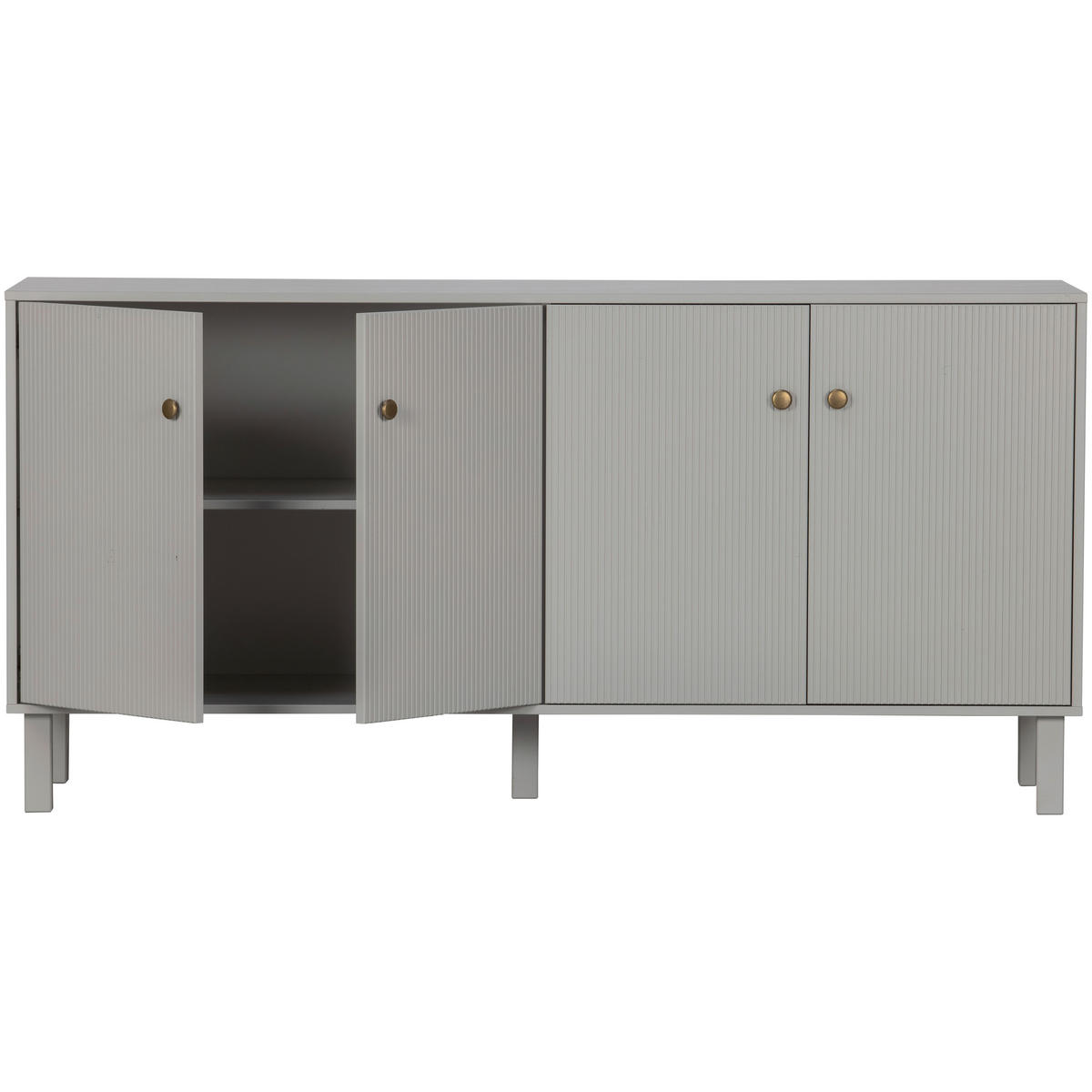 KOMMODE Madu  in 160/78/46 cm  - Goldfarben/Hellgrau, Design, Holz/Metall (160/78/46cm) - Livetastic