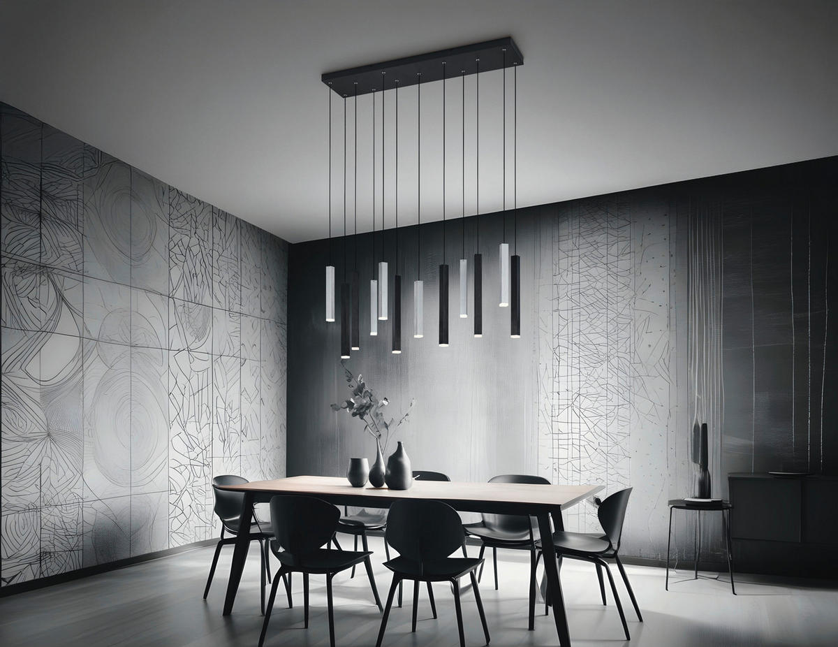 LED-HÄNGELEUCHTE Civeto 110/20/240,5 cm  - Schwarz/Weiß, Design, Kunststoff/Metall (110/20/240,5cm) - Cinque