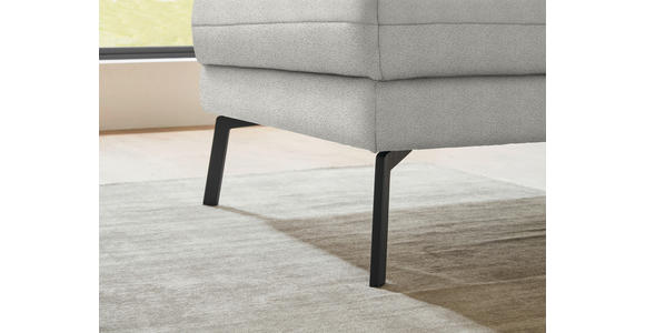 ECKSOFA  in Flachgewebe Silberfarben  175-224/255-365 cm  - Silberfarben/Schwarz, Design, Textil/Metall (175-224/255-365cm) - Dieter Knoll