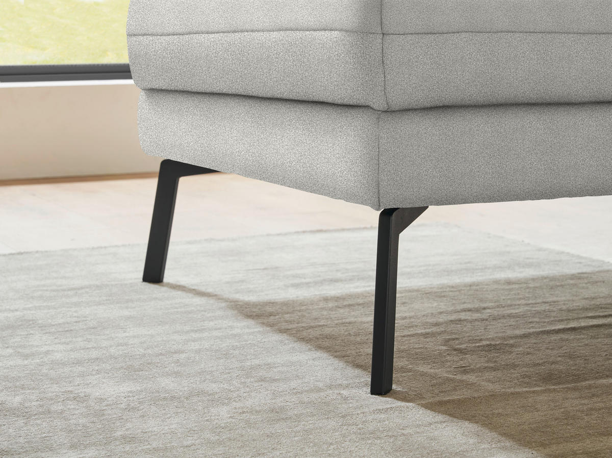 ECKSOFA  in Flachgewebe Silberfarben  175-224/255-365 cm  - Silberfarben/Schwarz, Design, Textil/Metall (175-224/255-365cm) - Dieter Knoll