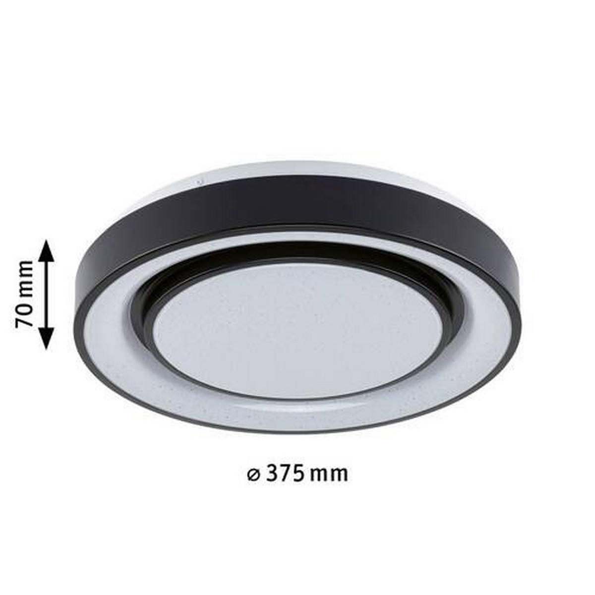 DECKENLEUCHTE 37,5/7 cm   - Schwarz/Weiß, Basics, Kunststoff/Metall (37,5/7cm) - Paulmann