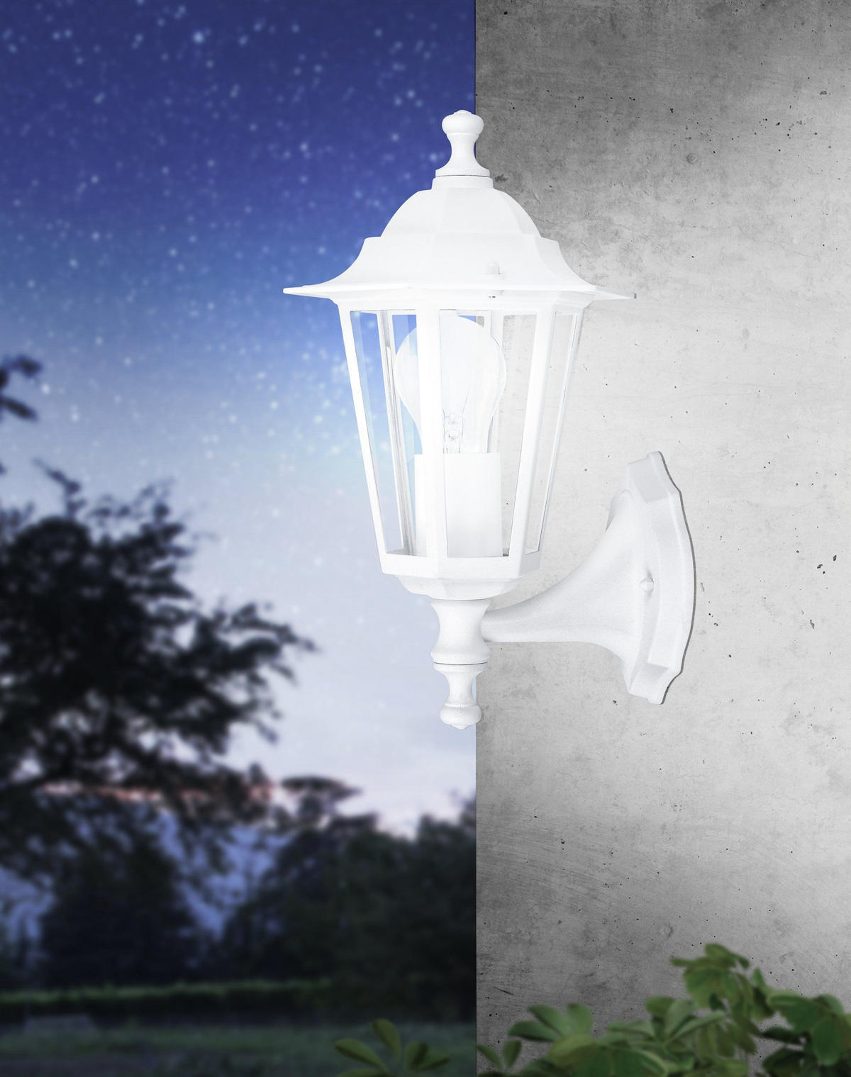 AUSSENWANDLEUCHTE - Klar/Weiss, Basics, Glas/Metall (16,5cm) - Eglo
