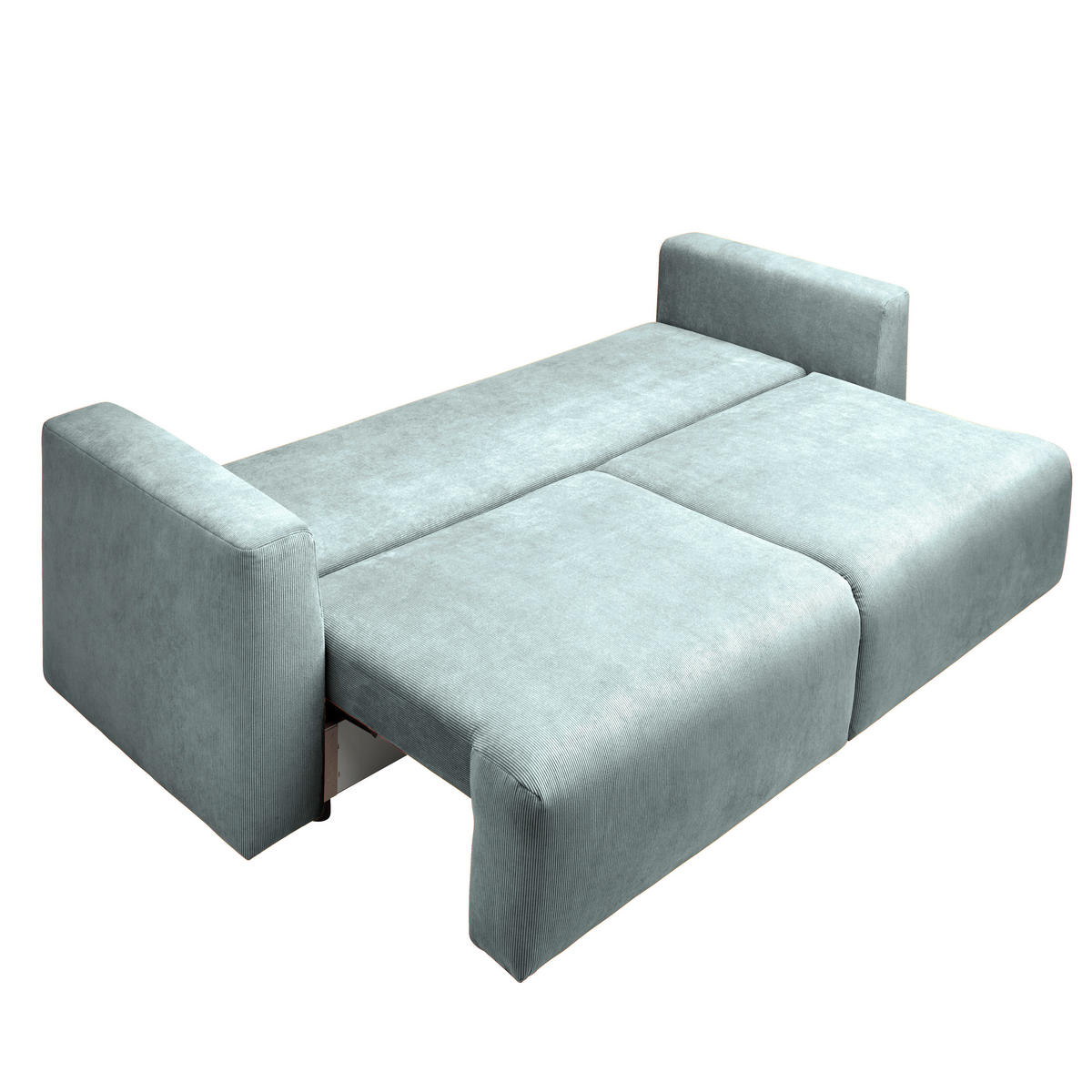 SCHLAFSOFA  mit Stoffauswahl, Schlafen auf Sitzhöhe, Rücken echt Cord Mintgrün  - Schwarz/Mintgrün, Design, Kunststoff/Textil (250/92/105cm) - Carryhome