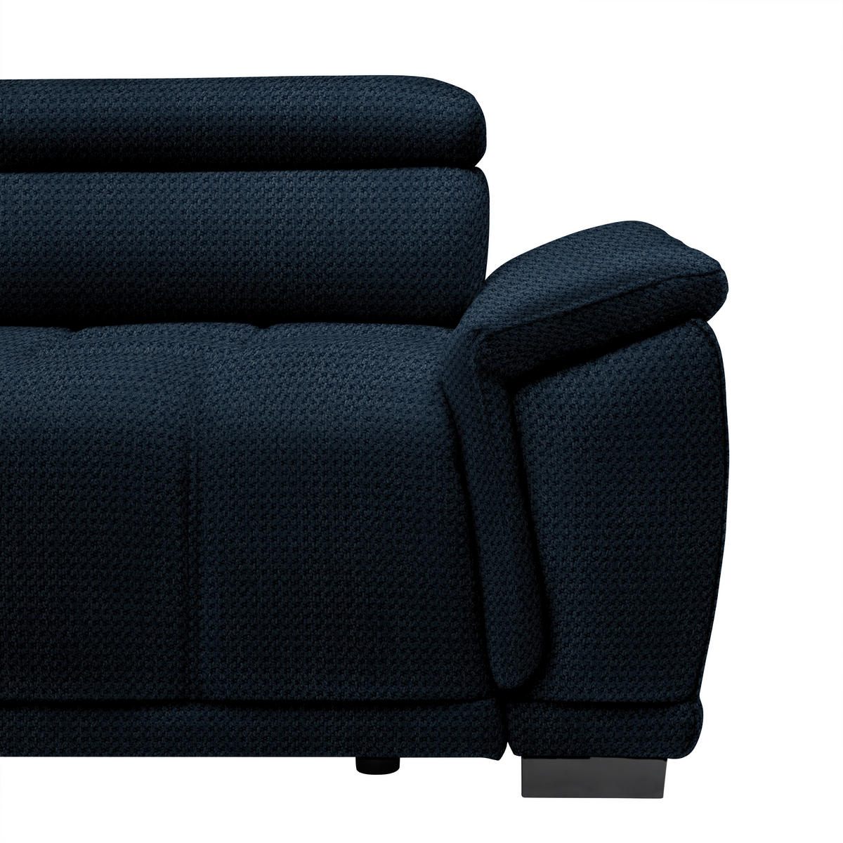 HÖRNSOFFA i chenille, vävt tyg mörkblå  - svart/mörkblå, Modern, textil/plast (106/283cm) - MID.YOU