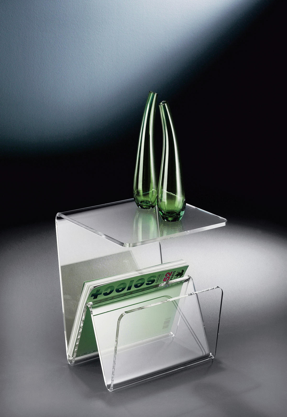 STOJAN NA NOVINY, čiré - čiré, Design, plast (35/41,5/35cm)
