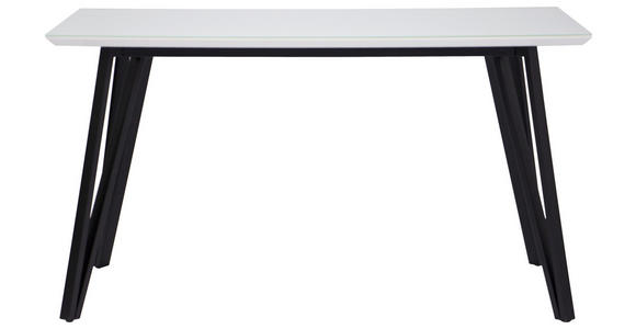ESSTISCH in Metall, Glas, Holzwerkstoff 140/90/76 cm  - Schwarz/Weiß, Design, Glas/Holzwerkstoff (140/90/76cm) - Carryhome