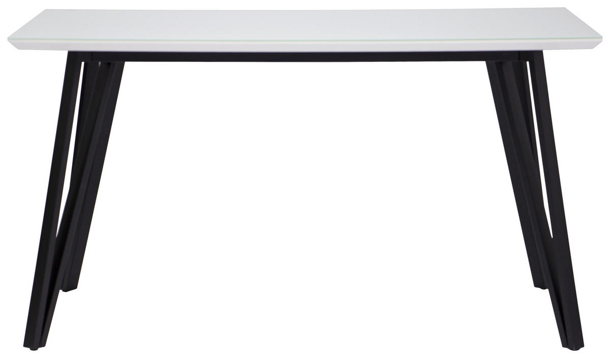 ESSTISCH in Metall, Glas, Holzwerkstoff 140/90/76 cm  - Schwarz/Weiß, Design, Glas/Holzwerkstoff (140/90/76cm) - Carryhome