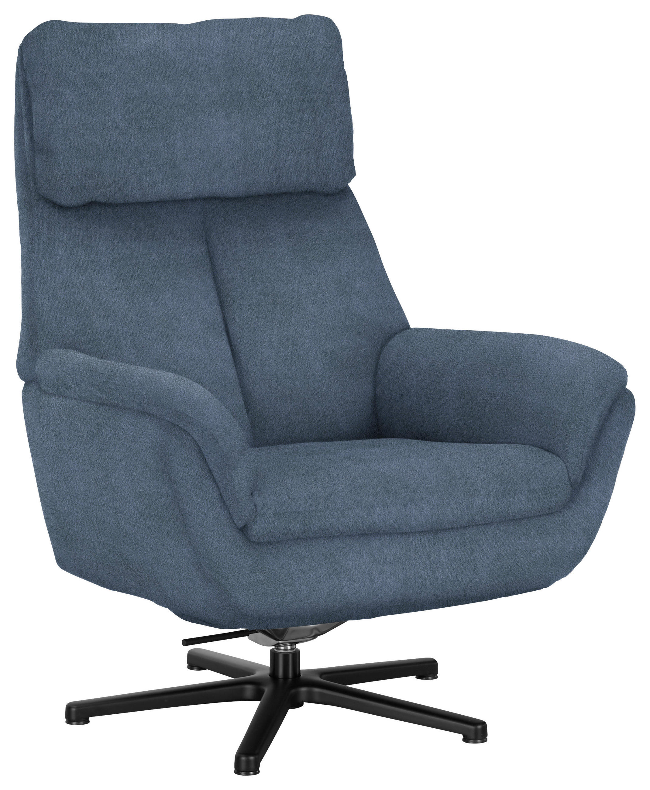 RELAXSESSEL in Textil Blau  - Blau/Schwarz, Design, Textil/Metall (79/108/89cm) - Beldomo Style