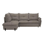 ECKSOFA in Bouclé Greige  - Greige/Schwarz, Design, Textil/Metall (220/250cm) - Xora