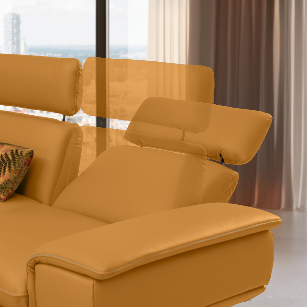 ECKSOFA in Echtleder Goldfarben  - Beige/Goldfarben, Design, Leder/Metall (150/242cm) - Koinor