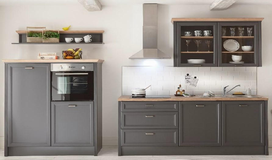 KUHINJSKI BLOK BEZ UREĐAJA antracit, stari hrast - stari hrast/boje pinije, Konvencionalno, drvni materijal/metal (344/228/60cm) - Carryhome