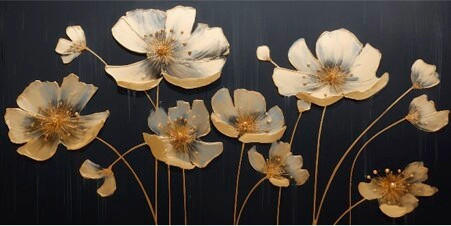ALUMINIUMBILD Blumen  - Multicolor, Basics, Metall (100/50/2cm) - Euroart