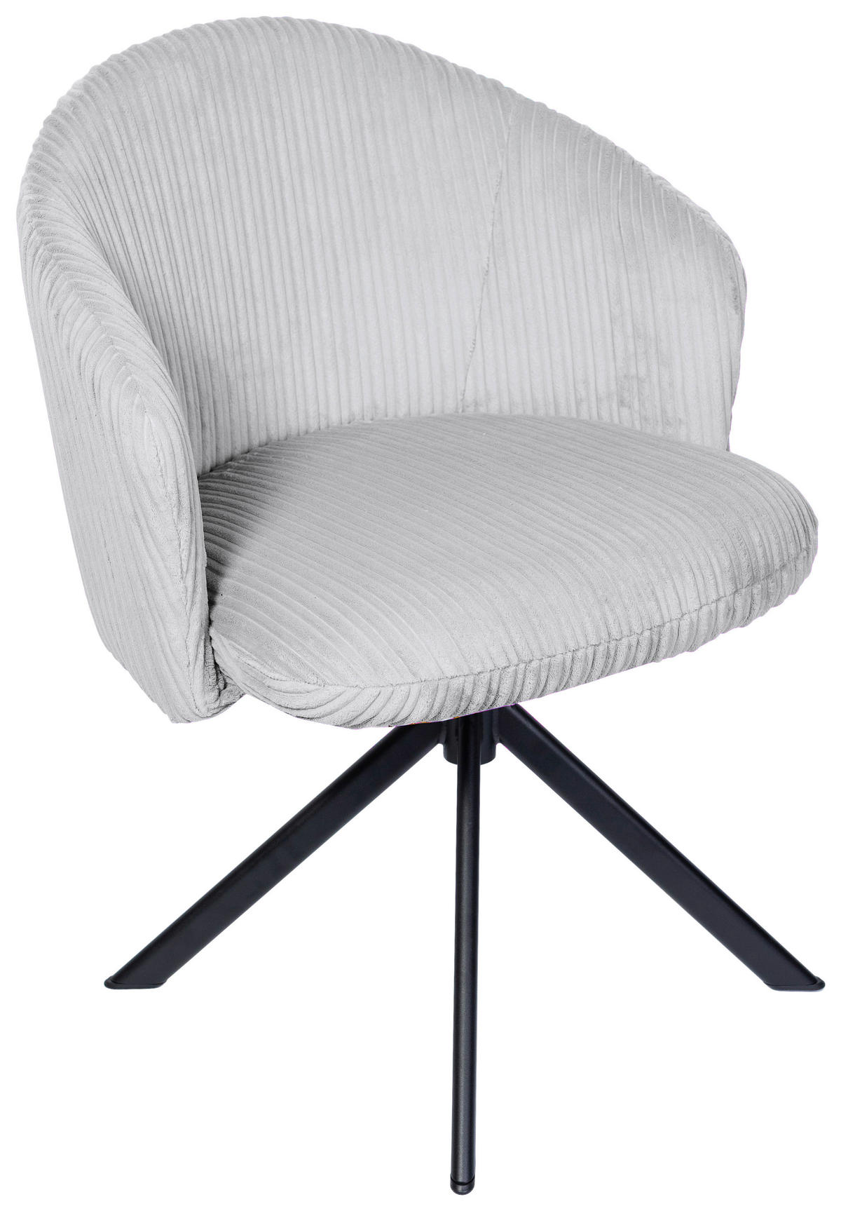 ARMLEHNSTUHL  in Schmiedeeisen Feincord  - Hellgrau/Schwarz, KONVENTIONELL, Textil/Metall (61/82/59cm) - Stylife