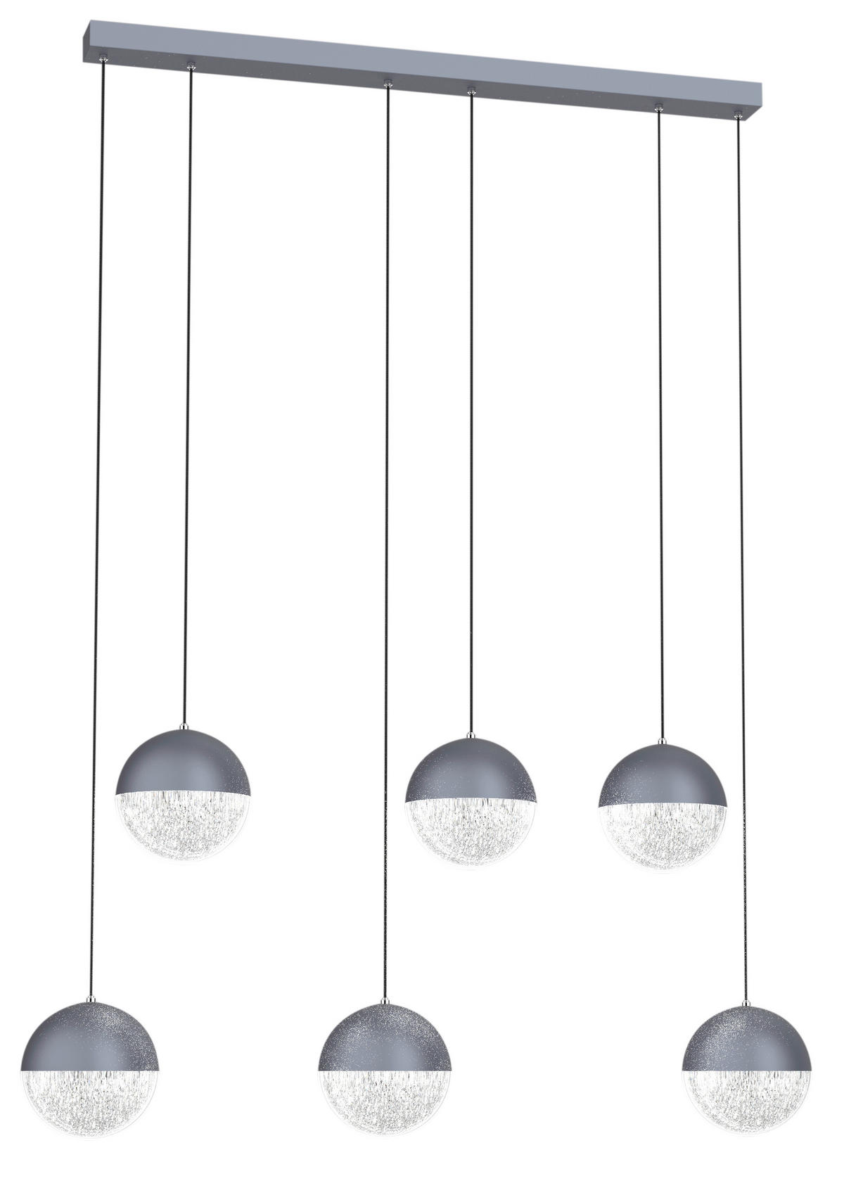 LED-PENDELLEUCHTE Furni 91/15/120 cm   - Grau, Design, Metall (91/15/120cm)