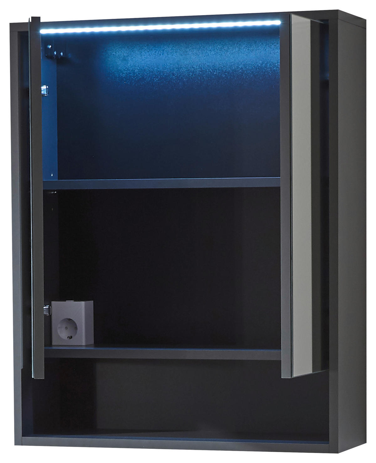 SPIEGELSCHRANK 60/75/20 cm  - Grau, MODERN, Glas/Holzwerkstoff (60/75/20cm) - MID.YOU