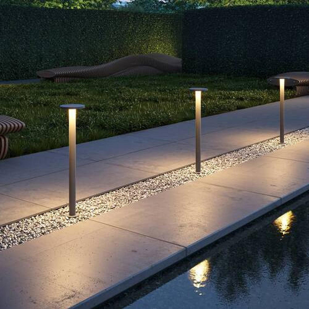 WEGELEUCHTE Outdoor 18/80 cm   - Graphitfarben, Trend, Metall (18/80cm) - MAYTONI