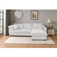 ECKSOFA Hellgrau Cord - Hellgrau/Schwarz, KONVENTIONELL, Textil/Metall (258/168cm) - Carryhome