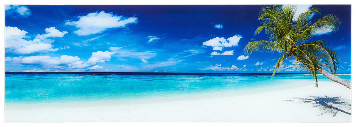 GLASBILD Strand & Meer  - Multicolor, KONVENTIONELL, Glas (33/98/1,40cm) - Euroart