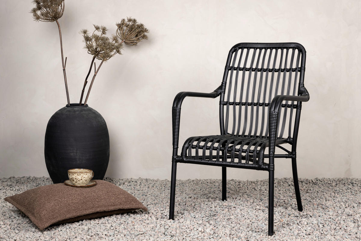 LOUNGESESSEL  - Schwarz, KONVENTIONELL, Kunststoff/Metall (57/90/64cm) - Gardenson