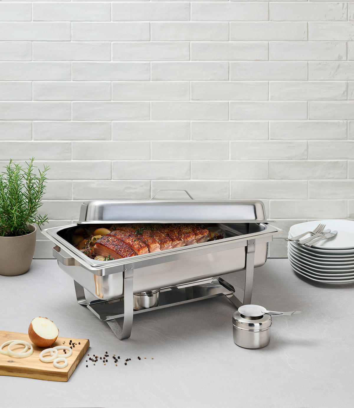 CHAFING-DISH  - Edelstahlfarben, Basics, Metall (60/36/27,8cm) - Homeware Profession.