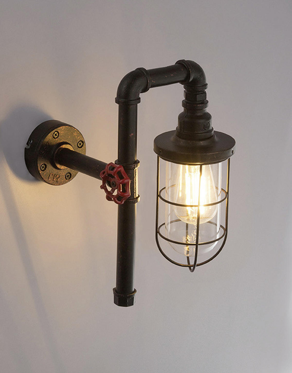 WANDLEUCHTE - Klar/Goldfarben, Lifestyle, Glas/Metall (22/16/33cm) - Globo