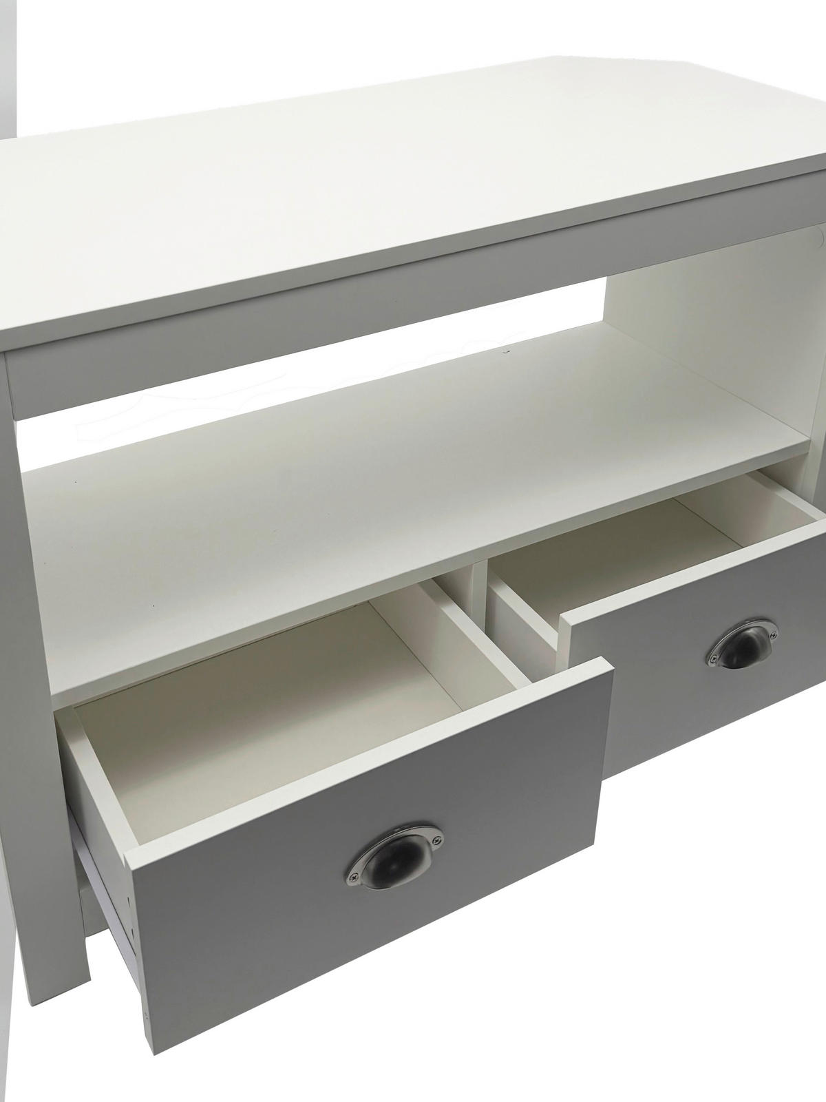 TV-BÄNK  85/39/58 cm 2 låda(or) stående  - vit/silver, Design, metall/trämaterial (85/39/58cm) - Livetastic