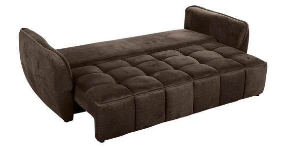 SCHLAFSOFA Flachgewebe Dunkelbraun - Dunkelbraun/Schwarz, KONVENTIONELL, Kunststoff/Textil (250/70/118cm) - Carryhome