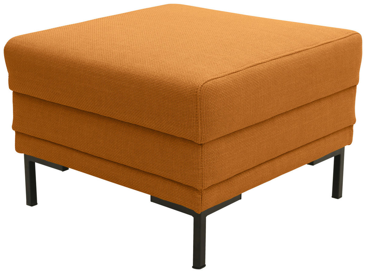 HOCKER in Textil Orange  - Schwarz/Orange, Design, Textil/Metall (55/45/55cm) - LOOKS by W.Joop