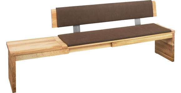 SITZBANK in Holz, Textil Braun, Eichefarben - Eichefarben/Braun, Natur, Holz/Textil (0/0/0cm) - Linea Natura