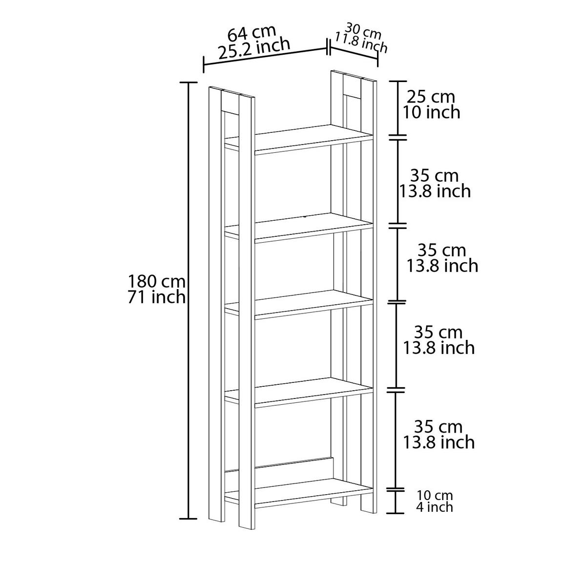 REGAL Grau  - Grau, Design, Holzwerkstoff (64/180/30cm) - Livetastic