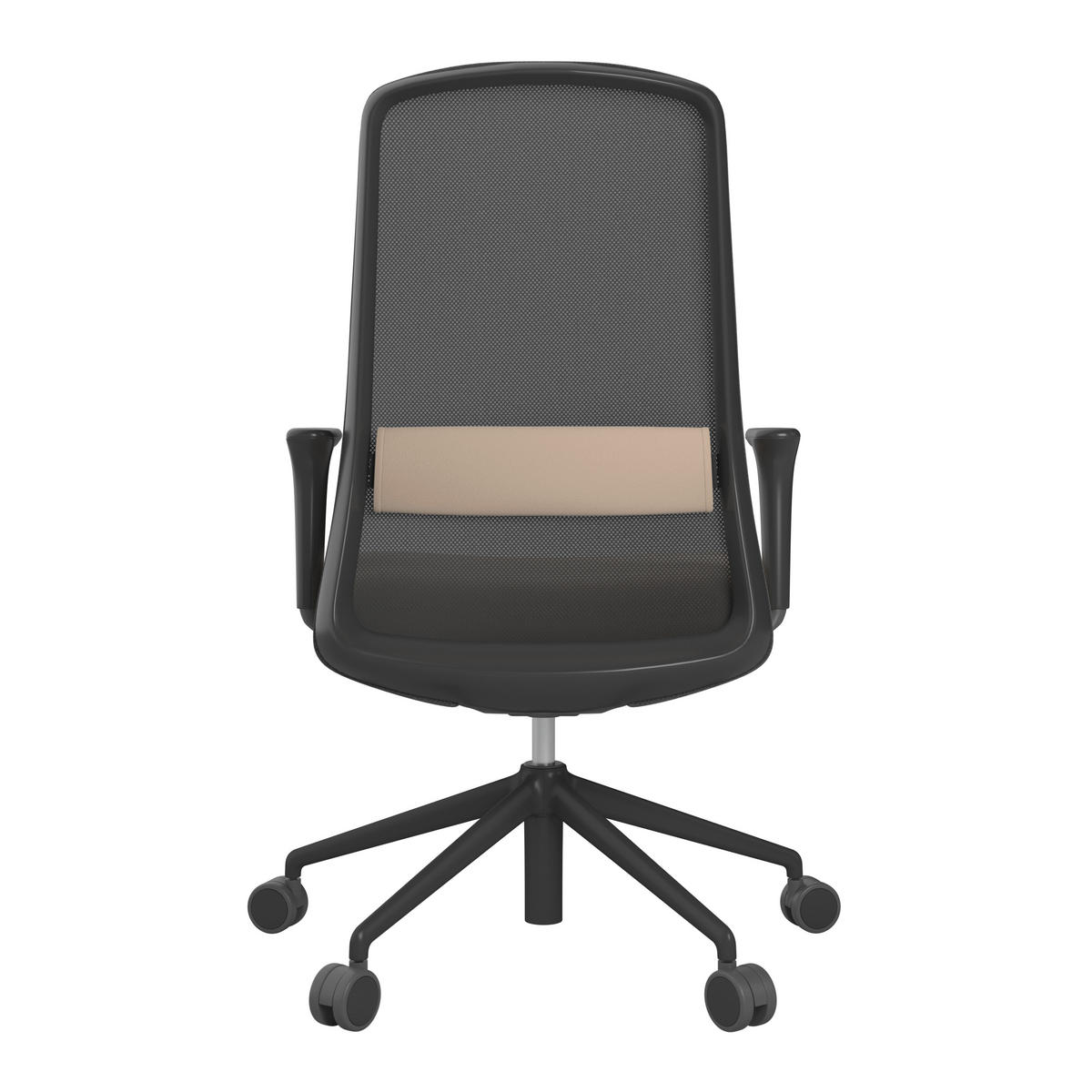 DREHSTUHL Lederlook Schwarz, Beige  - Beige/Schwarz, MODERN, Kunststoff/Textil (70/103-115/70cm)