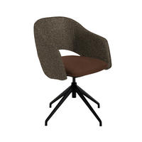 ARMLEHNSTUHL  Stoffauswahl, Wippfunktion, Sitzfläche 360° drehbar, gepolsterte Armlehnen Flachgewebe  - Schwarz/Braun, Design, Textil/Metall (63/74-90/57-73cm) - Koinor