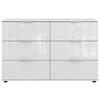 KOMMODE 130/83/41 cm  in Weiss  - Weiss/Silberfarben, Konventionell, Glas/Holzwerkstoff (130/83/41cm) - Modante