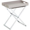 BEISTELLTISCH 52/32/50 cm Grau, Chromfarben rechteckig  - Chromfarben/Grau, Basics, Textil/Metall (52/32/50cm) - Joop!