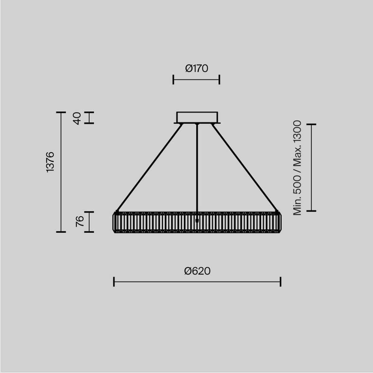 PENDELLEUCHTE Krone 62/50 cm  - Messingfarben, Design, Metall (62/50cm) - MAYTONI