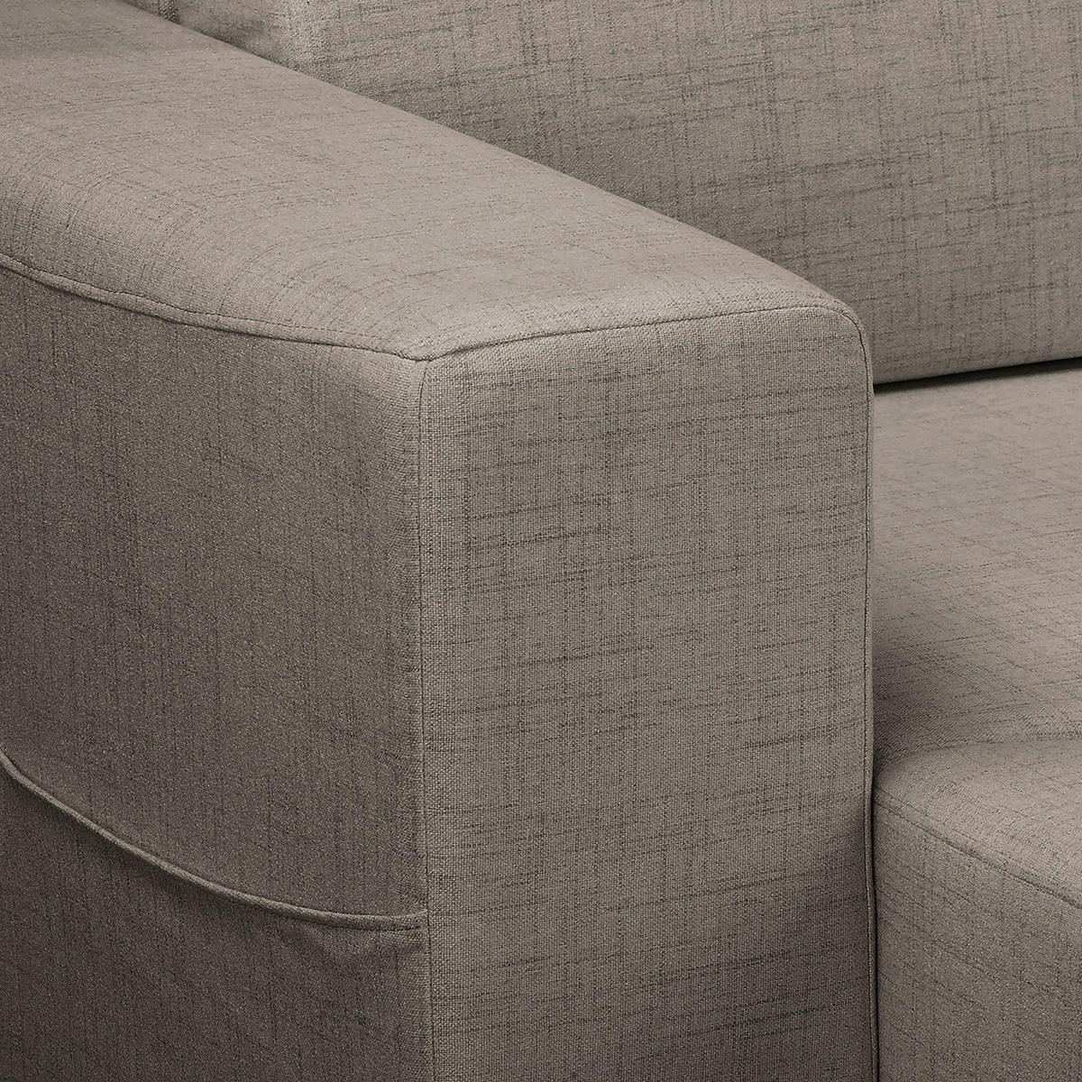 ECKSOFA Bella Graphitfarben Textilgeflecht  - Wengefarben/Graphitfarben, Design, Holz/Textil (257/174cm) - Livetastic