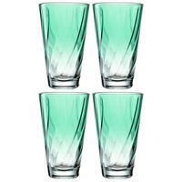 GLÄSERSET Twist 4-teilig  - Grün, Design, Glas (8,00/13,00/8,00cm) - Leonardo