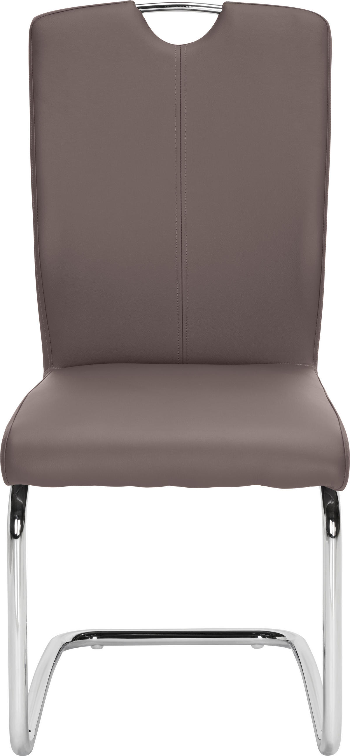 SZÁNKÓTALPAS SZÉK fém, textil taupe, króm  - króm/taupe, Design, textil/fém (58,5/99,5/46cm) - Hom`in