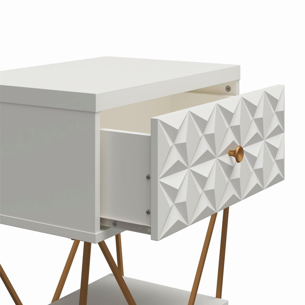 BEISTELLTISCH 59/42/68 cm Creme rechteckig  - Creme, Design, Holzwerkstoff/Metall (59/42/68cm) - MID.YOU