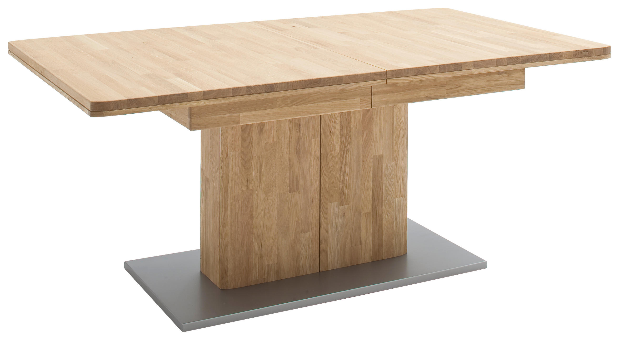 ESSTISCH Balkeneiche massiv rechteckig Grau, Eiche Bianco  - Eiche Bianco/Grau, Design, Holz/Holzwerkstoff (180-230/100/77cm) - Livetastic