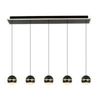 LED-HÄNGELEUCHTE Biarritz 95/150/15 cm  - Schwarzchrom, Design, Kunststoff/Metall (95/150/15cm)
