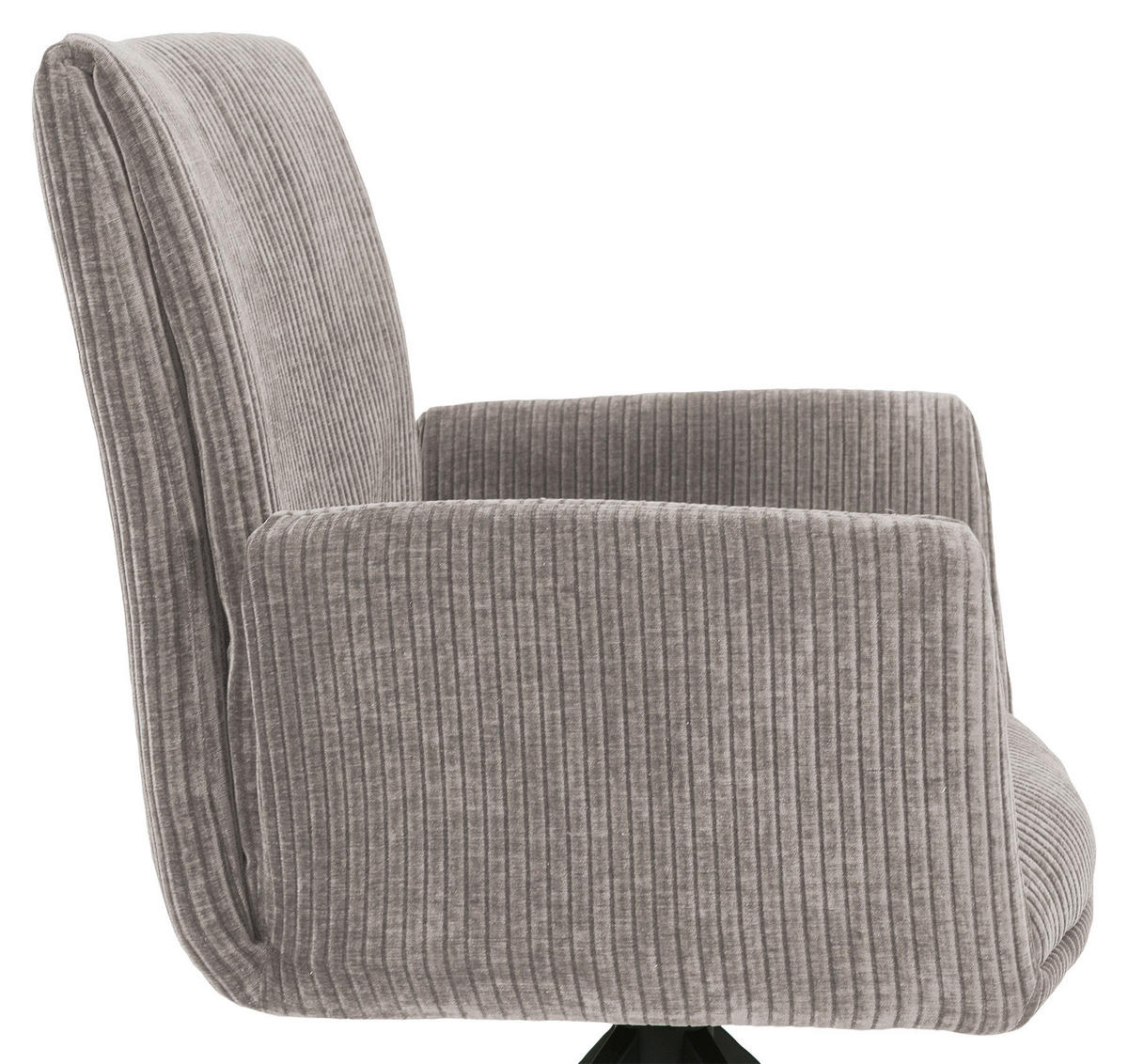 ARMLEHNSTUHL  in Cord  - Taupe/Schwarz, Design, Textil/Metall (65/90/60cm) - Novel