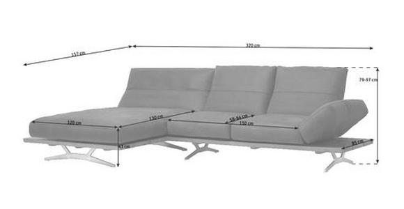 ECKSOFA inkl.Funktion Braun, Eichefarben Echtleder  - Edelstahlfarben/Eichefarben, Natur, Leder/Holzwerkstoff (157/320cm) - Ambiente