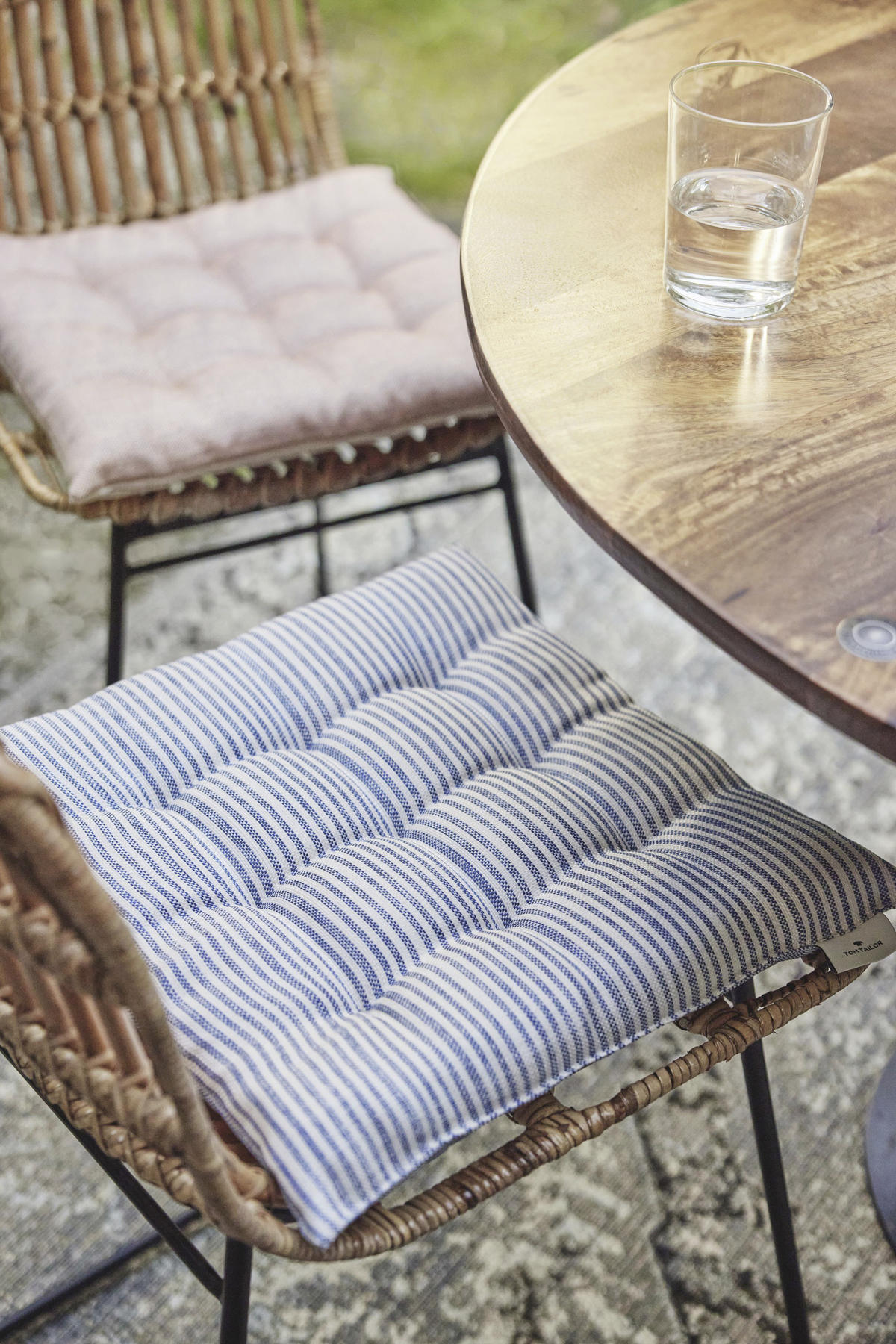 SITZKISSEN  40/40 cm   - Blau/Beige, KONVENTIONELL, Textil (40/40cm) - Tom Tailor