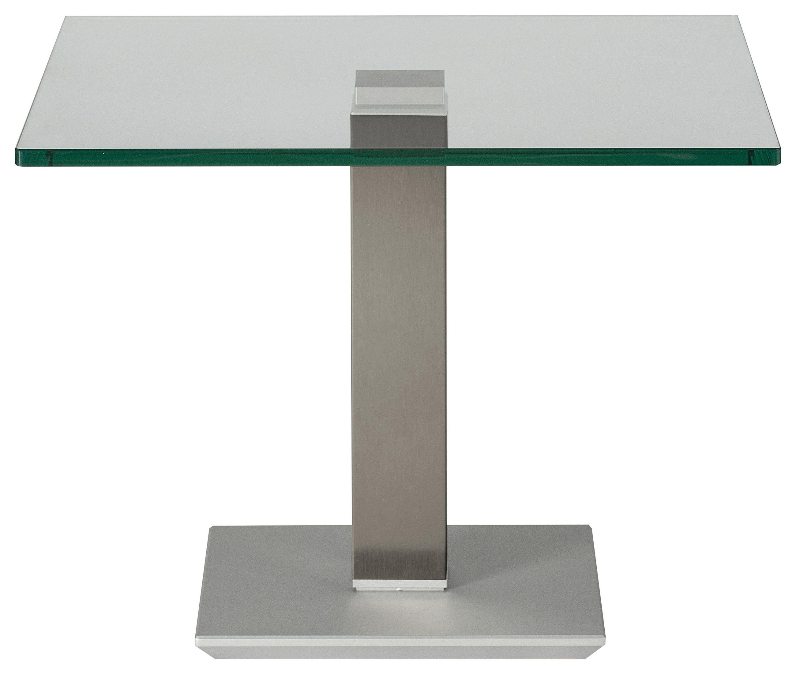 BEISTELLTISCH in Metall, Glas 60/60/46-65 cm  - Edelstahlfarben/Grau, Design, Glas/Kunststoff (60/60/46-65cm)
