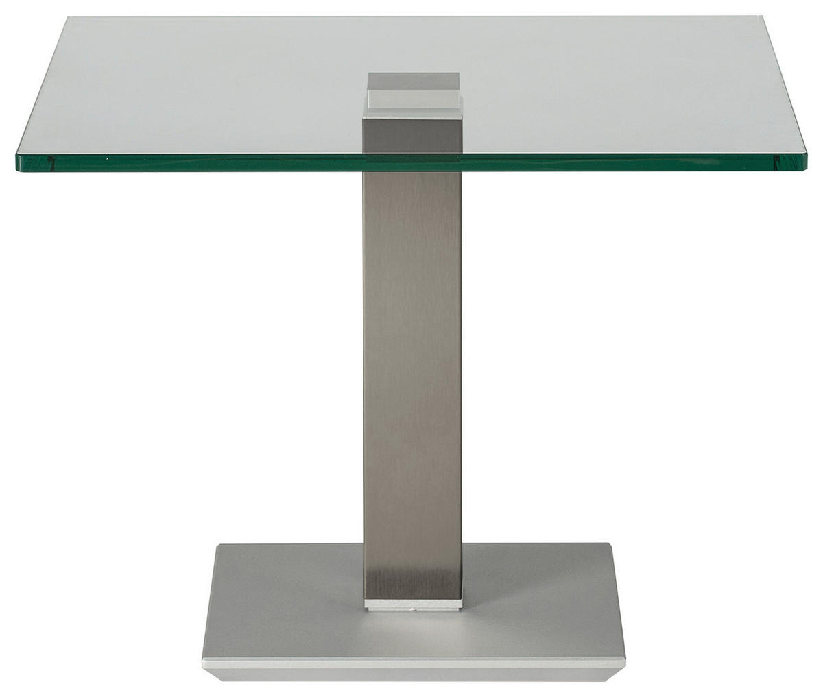 BEISTELLTISCH 60/60/46-65 cm Grau, Edelstahlfarben quadratisch  - Edelstahlfarben/Grau, Design, Glas/Kunststoff (60/60/46-65cm)