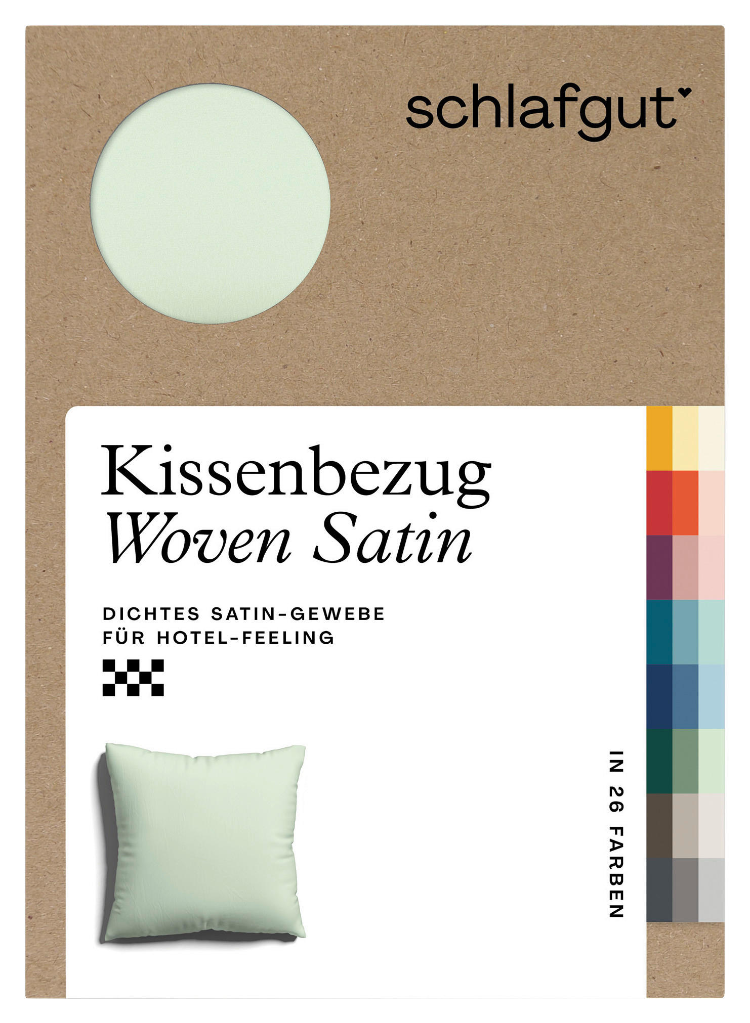 KOPFKISSENBEZUG WOVEN SATIN 80/80 cm  - Hellgrün, Basics, Textil (80/80cm) - Schlafgut
