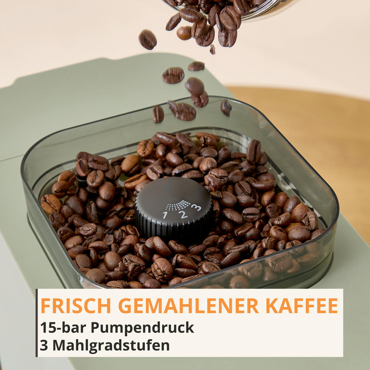 KAFFEEVOLLAUTOMAT Coffee Crush  - Salbeigrün, Basics, Kunststoff (38.5/18.5/41cm) - Krups